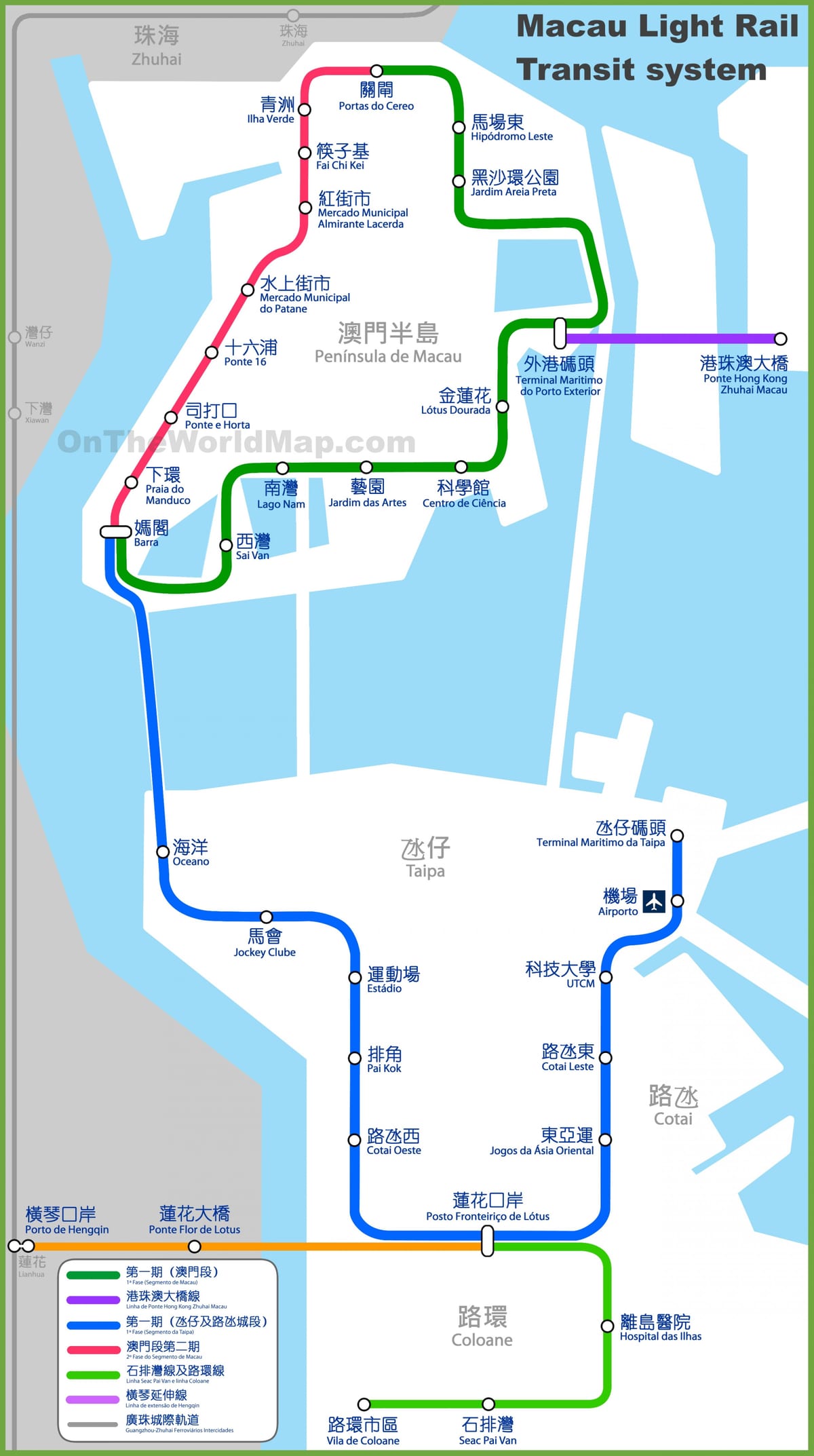 마카오 mtr 지도