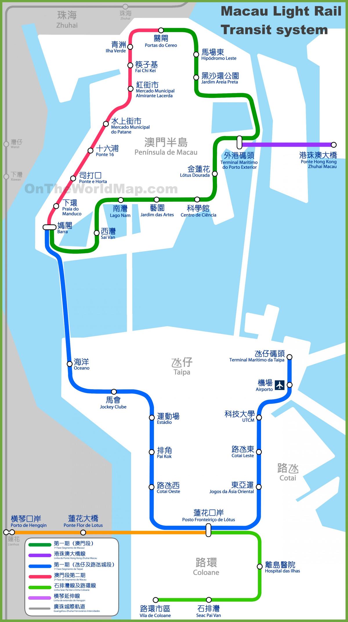 마카오 mtr 지도