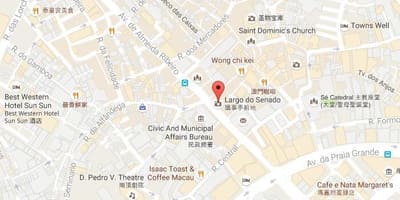 지도의 세나도 광장 마카오